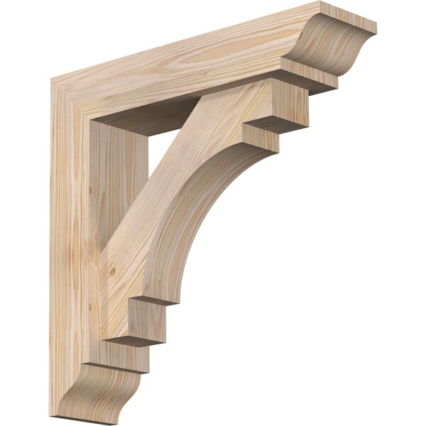 Ekena Millwork Merced Traditional Smooth Bracket w/ Offset Brace, Douglas Fir, 5 1/2"W x 22"D x 22"H BKT0604X22X22MRC01SDF - main
